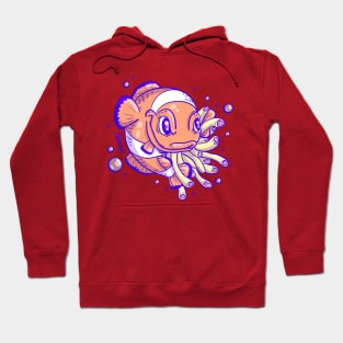 Smirking Clownfish with anemones closer Hoodie